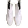White Square Heel Zip Ankle Boots Shoes - Image 3