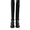 Black Leather Buckled High Boots Shoes - Image 2