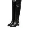 Black Leather Buckled High Boots Shoes - Image 4