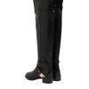 Black Leather Buckled High Boots Shoes - Image 5