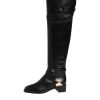 Black Leather Buckled High Boots Shoes - Image 6