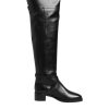 Black Leather Buckled High Boots Shoes - Image 7