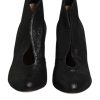 Metallic Black Pump Stiletto Heels Shoes - Image 2