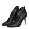Metallic Black Pump Stiletto Heels Shoes - Image 4