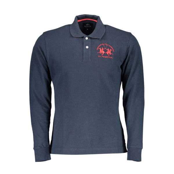 Blue Cotton Polo Shirt