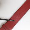 Maroon Classic Leather Metal Logo Buckle Belt - Image 6