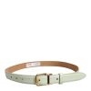 Light Green Leather Gold Metal Buckle Belt - Image 3