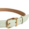 Light Green Leather Gold Metal Buckle Belt - Image 4