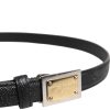 Black Leather Square Metal Buckle Cintura Belt - Image 4