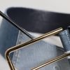Two Tone Blue Denim Gold Metal Buckle Belt - Image 5