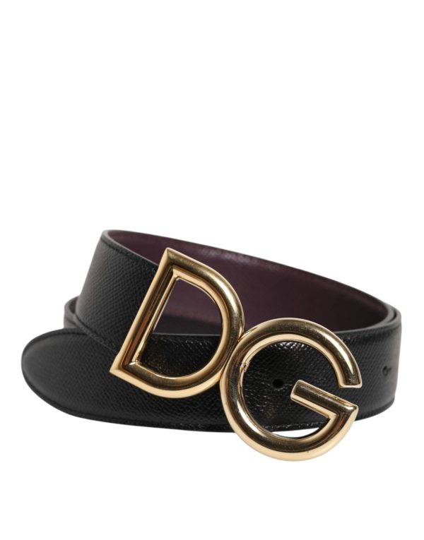 Black Brown Calfskin Leather Reversible Belt