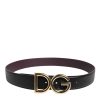 Black Brown Calfskin Leather Reversible Belt - Image 3
