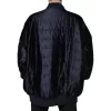 Dark Blue Quilted Full Zip Bomber Jacket - Image 4