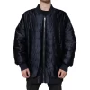 Dark Blue Quilted Full Zip Bomber Jacket - Image 2