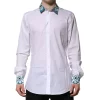 White Majolica Detailing GOLD Dress Shirt - Image 2