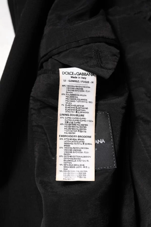 Black Viscose DG Crown Blazer Coat Jacket - Image 7