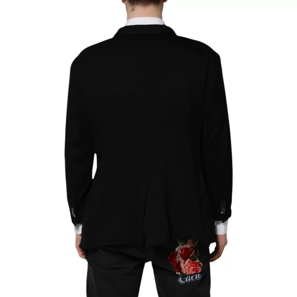 Black Viscose DG Crown Blazer Coat Jacket - Image 4