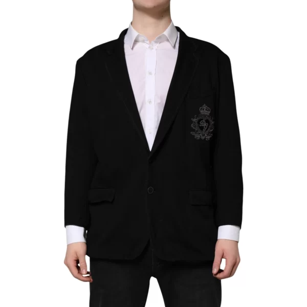Black Viscose DG Crown Blazer Coat Jacket - Image 2