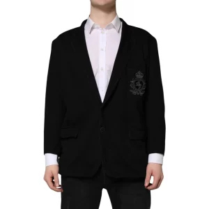 Black Viscose DG Crown Blazer Coat Jacket