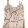 Beige Lace Silk Satin Tank Lingerie Underwear - Image 4