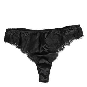 Black Silk Lace Stretch Bikini Panty Underwear