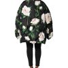 Black Floral Print Puffer Quilted Jacket - Image 4
