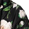 Black Floral Print Puffer Quilted Jacket - Image 6