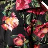 Black Floral Print Puffer Long Coat Jacket - Image 6