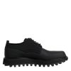 Black Leather Lace Up Trekking Dress Shoes - Image 7