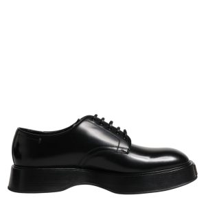 Black Calf Leather Derby Formal Dress Shoes