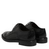 Black Calf Leather Derby Formal Dress Shoes - Image 5