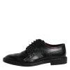 Black Calf Leather Derby Formal Dress Shoes - Image 6