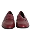 Burgundy Calfskin Leather Formal Slip On Shoes - Image 2