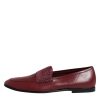Burgundy Calfskin Leather Formal Slip On Shoes - Image 6