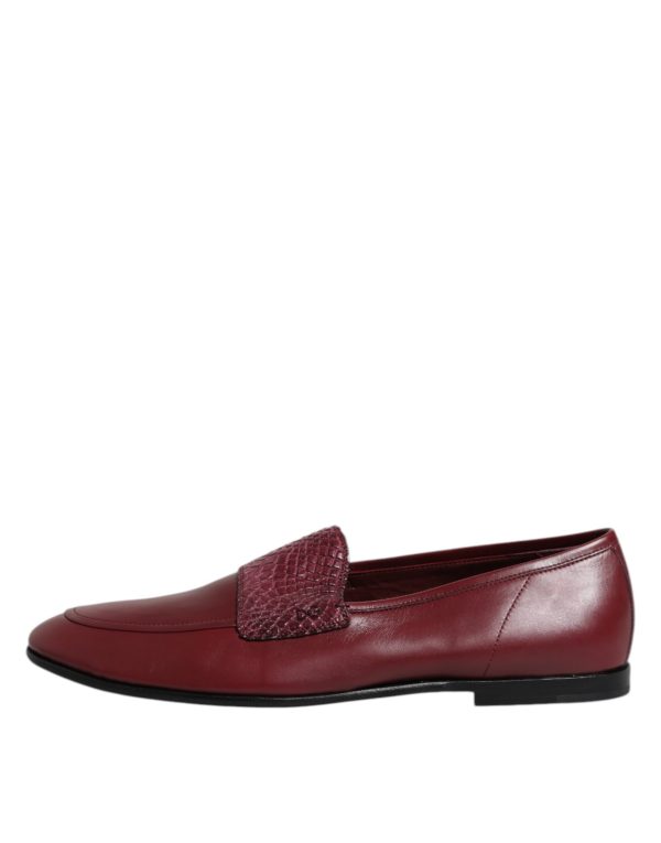 Burgundy Calfskin Leather Formal Slip On Shoes - Image 6