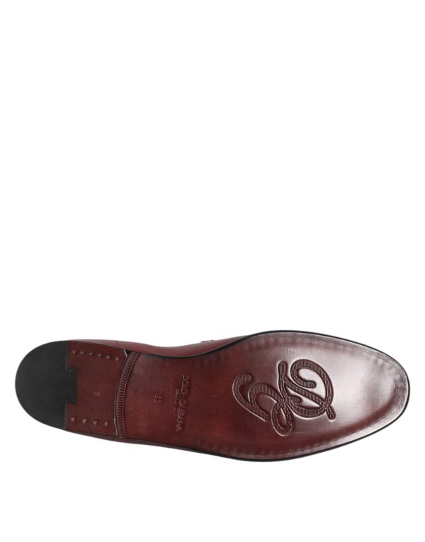 Burgundy Calfskin Leather Formal Slip On Shoes - Image 8