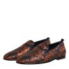 Black Jacquard Polyester Slip On Loafers Shoes - Image 4