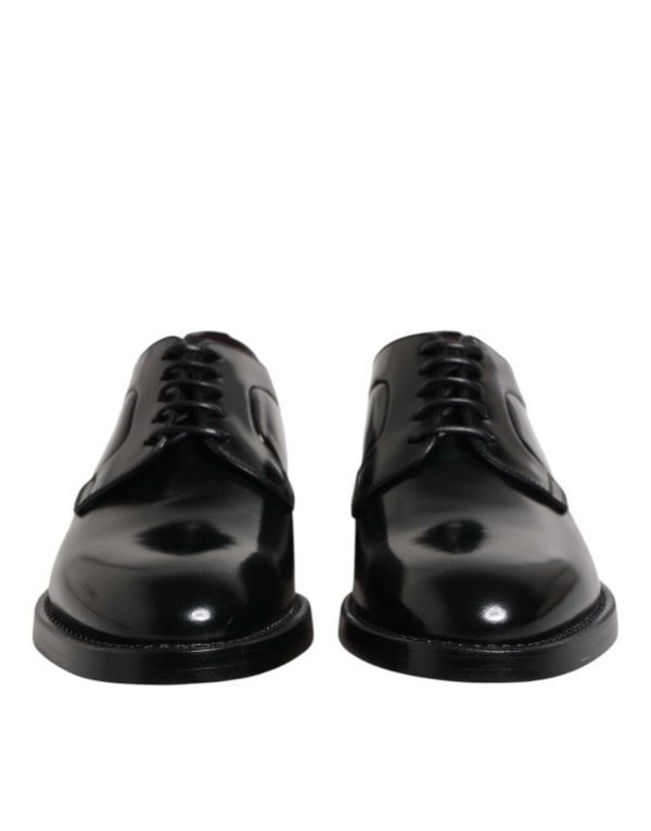 Black Calf Leather Lace Up Dress Derby Shoes - Image 2