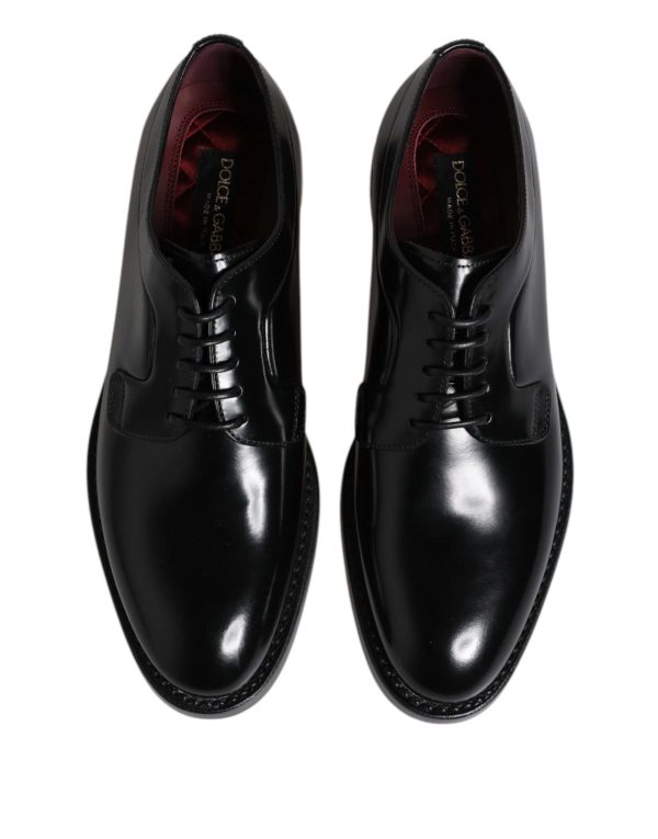 Black Calf Leather Lace Up Dress Derby Shoes - Image 3