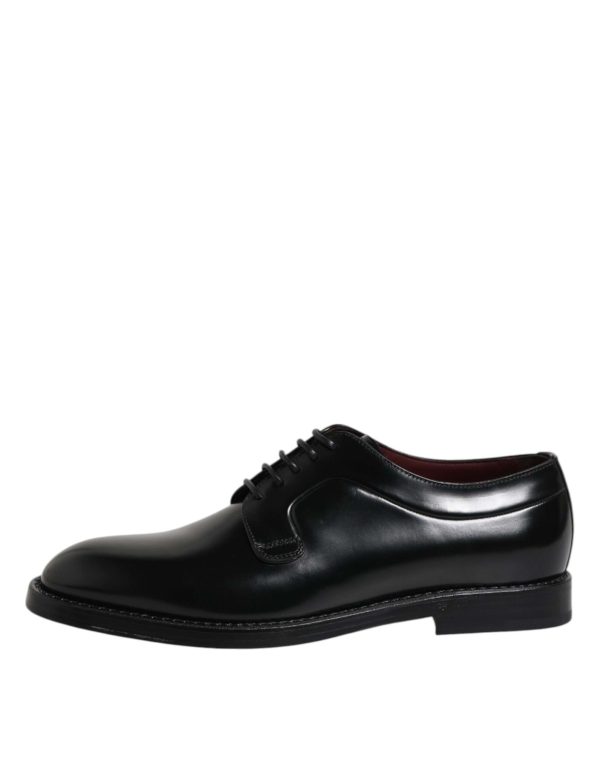 Black Calf Leather Lace Up Dress Derby Shoes - Image 6