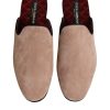 Beige Capra Suede Slides Flat Slipper Shoes - Image 3