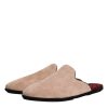 Beige Capra Suede Slides Flat Slipper Shoes - Image 4