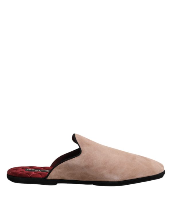 Beige Capra Suede Slides Flat Slipper Shoes - Image 7