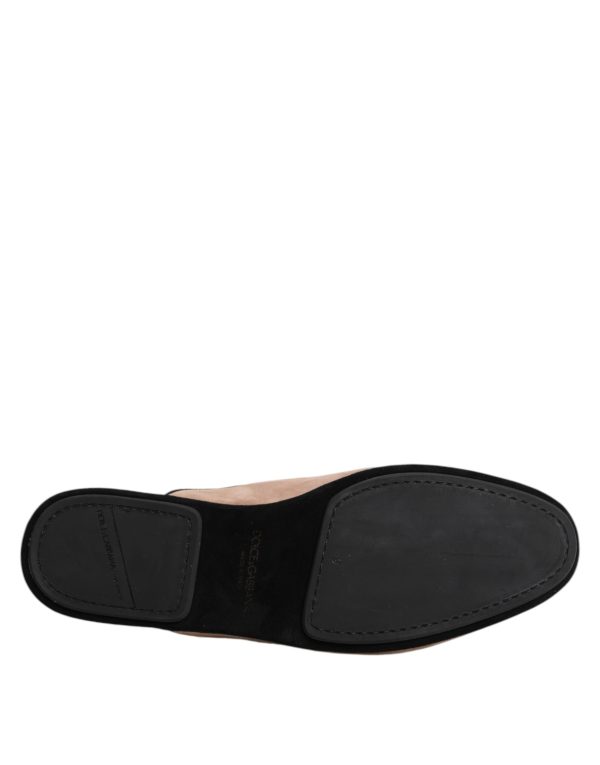 Beige Capra Suede Slides Flat Slipper Shoes - Image 8