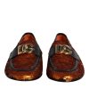 Orange Sequin Embellished Men Loafers Shoes - Image 2