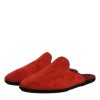 Orange Suede Slides Flat Slipper Shoes - Image 4