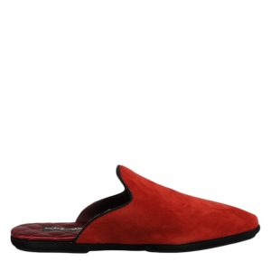 Orange Suede Slides Flat Slipper Shoes