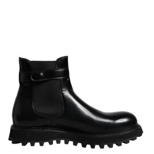 Black Belted DG Logo Men Chelsea Boots Shoes