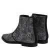 Dark Gray Cotton Sequined Chelsea Boots Shoes - Image 5