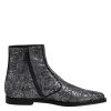 Dark Gray Cotton Sequined Chelsea Boots Shoes - Image 7